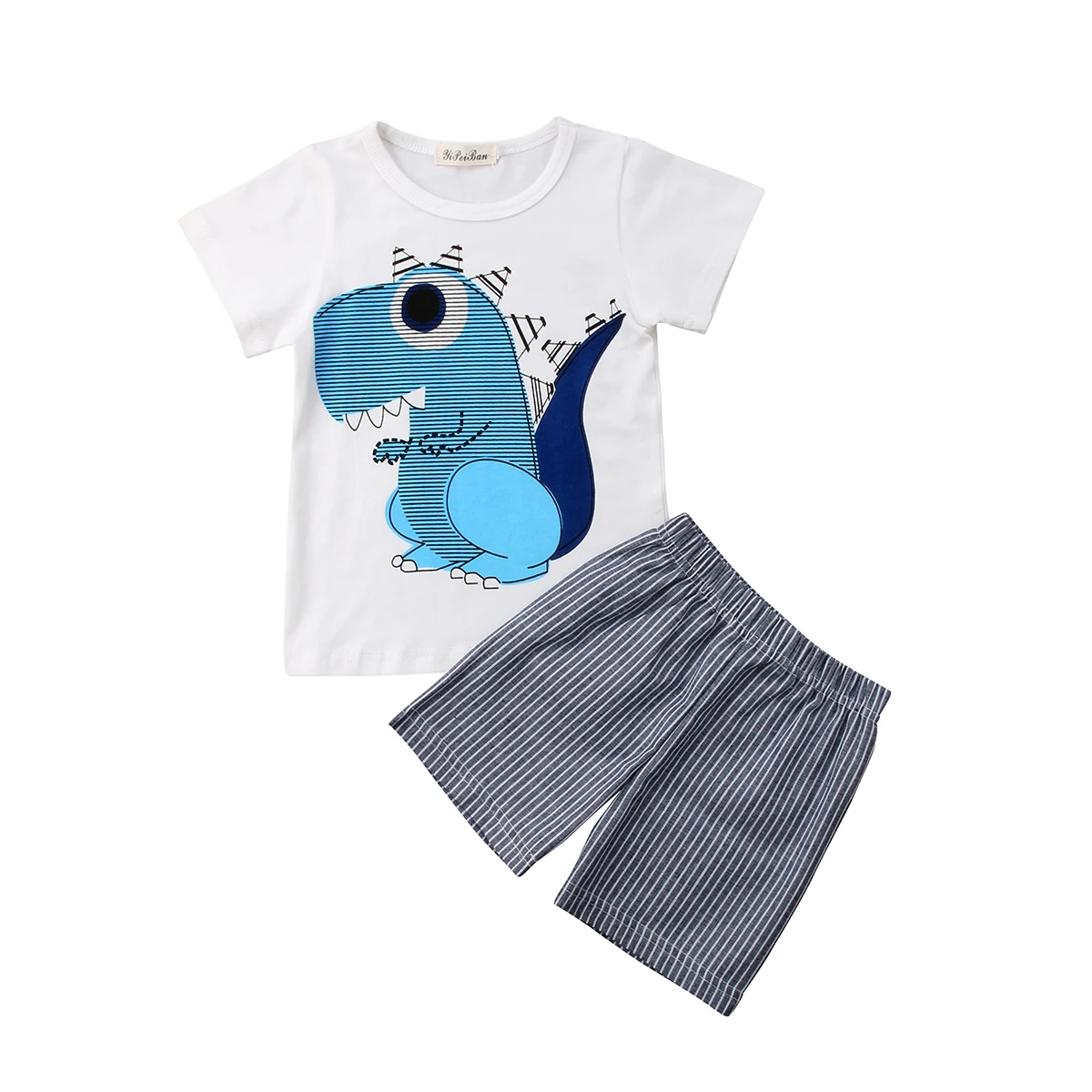 Штаны в полоску с рисунком динозавра для новорожденных модные летние штаны 2018 |