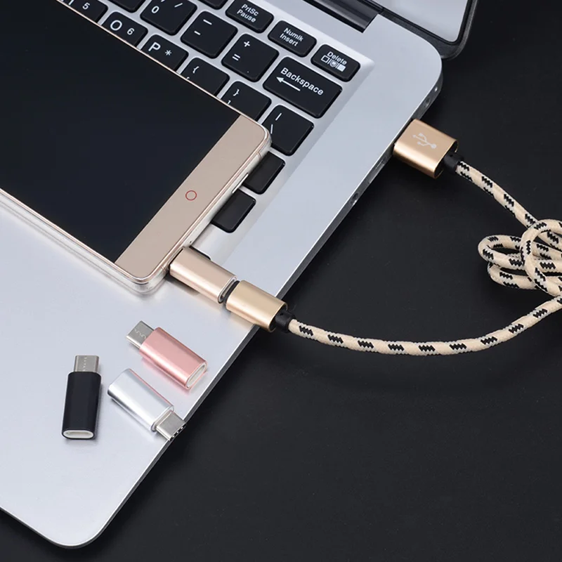 Металлический mi cro USB Мужской к type C Женский конвертер Android телефонный кабель