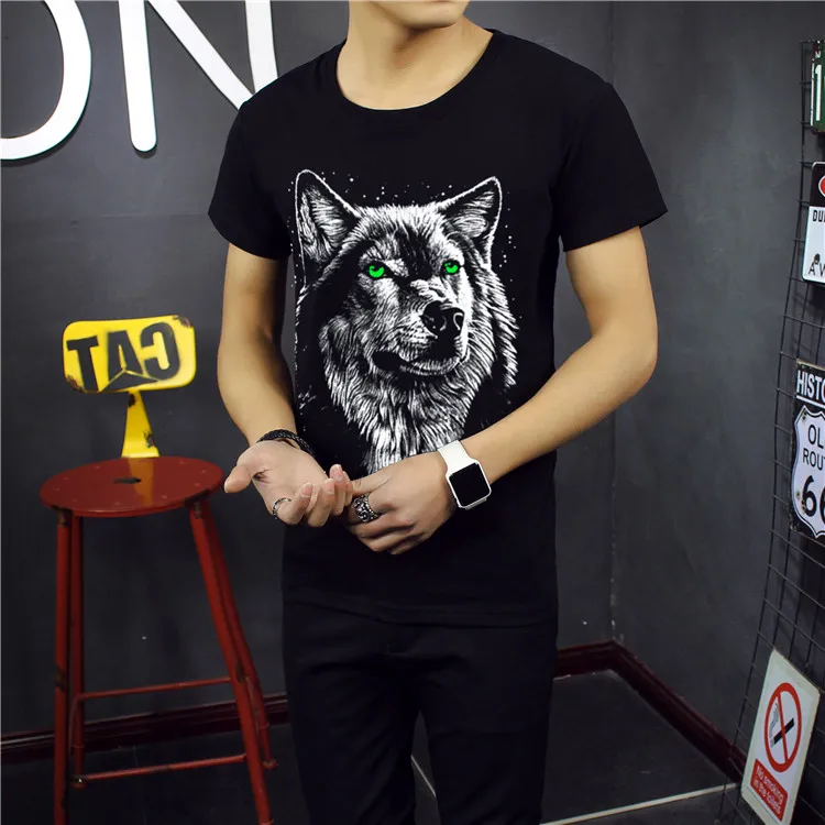 _ Хлопковая 3d футболка для мужчин 2016 летняя новая поставка 3D забавная Мужская с