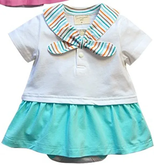 Exclusive navy style baby girls romper Cotta skirt for summer Striped collar Lovely love On sale|girls tight mini skirts|girls tutu skirtskirt blouse