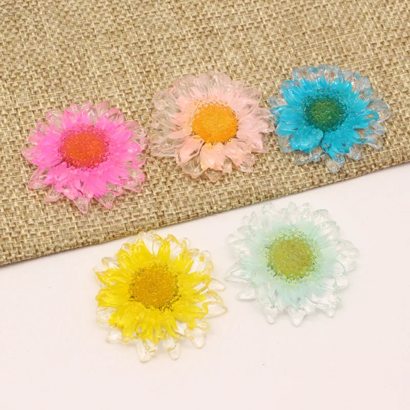 2 шт. 35 мм сушеные цветы полимерная брошка кольцо патчи для самостоятельного