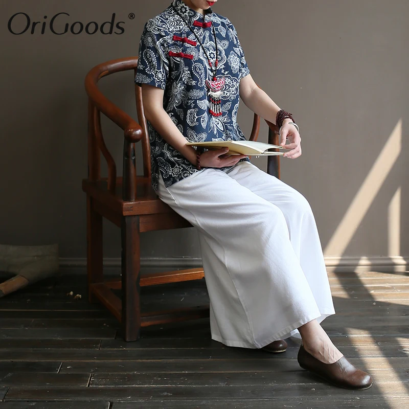 OriGoods White Harem Pants Women Elastic waist Trousers 2019 Summer Cotton Linen Novelty Pantalon A424 | Женская одежда