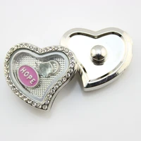 diffuser locket snap button heart magnetic snap charms with rhinestone for 18mm snap necklace bracelet jewelry 5pcs