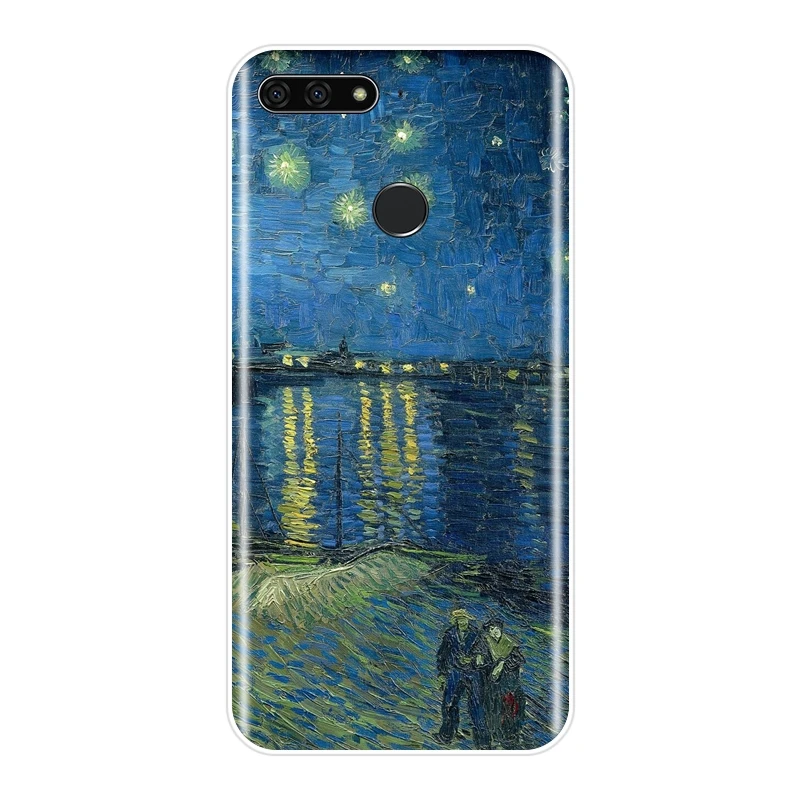 Ван Гог чехол для телефона для huawei Y5 Y6 Y7 Prime Y9 Мягкий силиконовый чехол-накладка для huawei Y3 Y5 Y6 Y7 II Pro Чехол