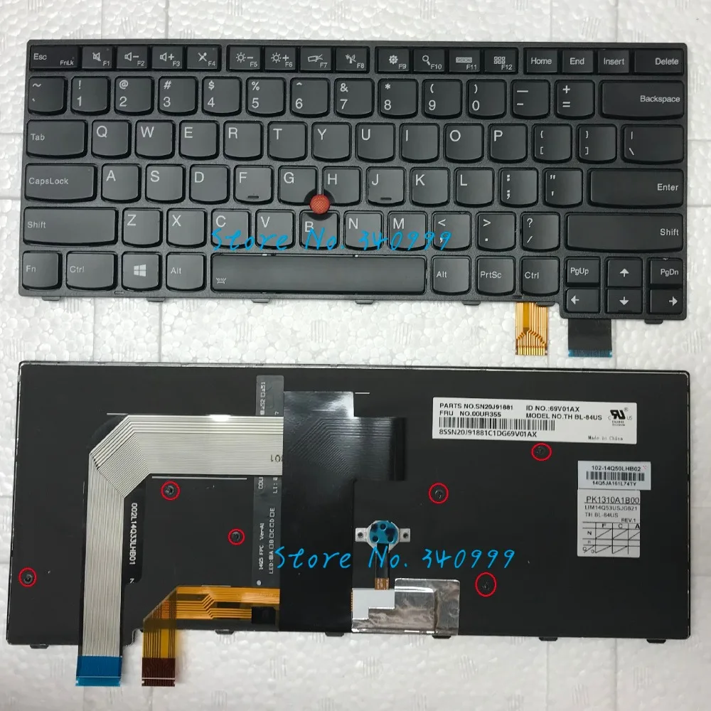 

Оригинальная новая клавиатура с подсветкой для Lenovo Thinkpad T460P Series 00UR355 US