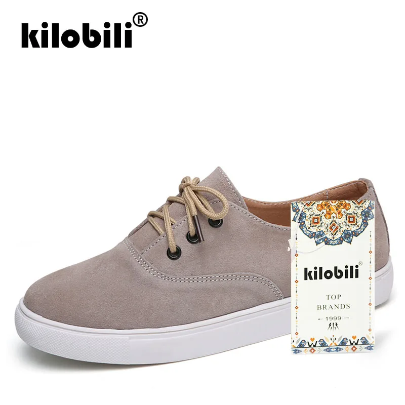 Kilobili/2018 г. осенние женские кроссовки обувь на плоской подошве замшевые