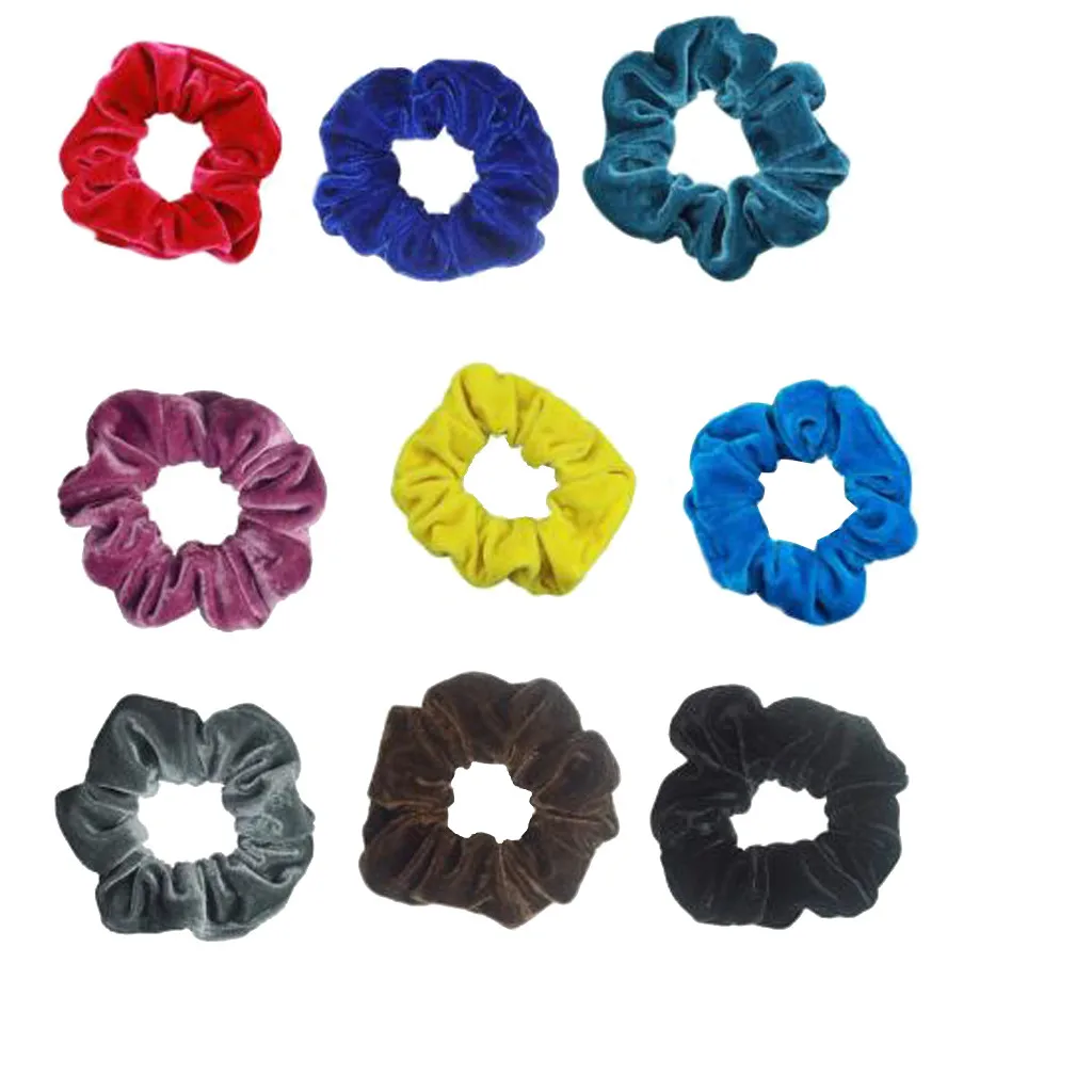 Бархатные резинки для волос 9 шт. простые аксессуары ободки обручи из бархата