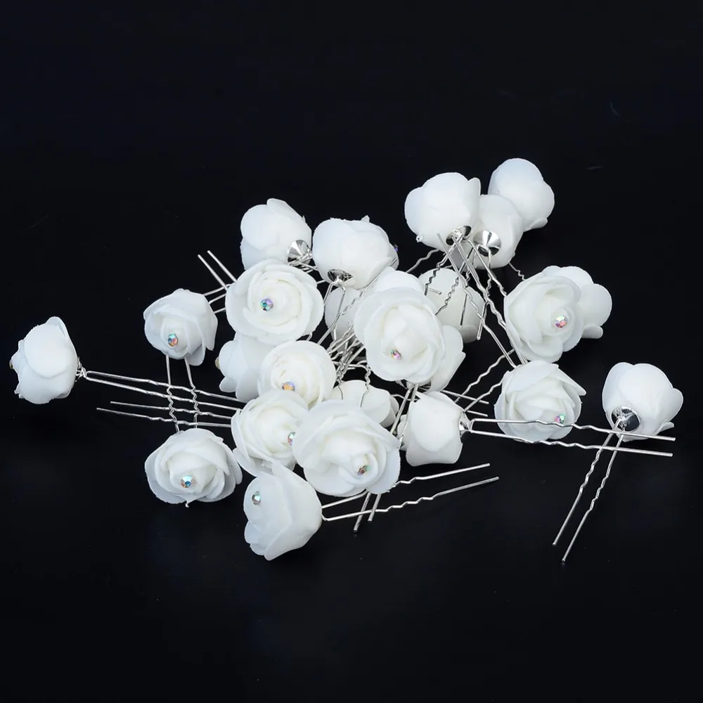 20 шт кристалл новая причудливая заколка для волос в форме цветка булавка свадьбы