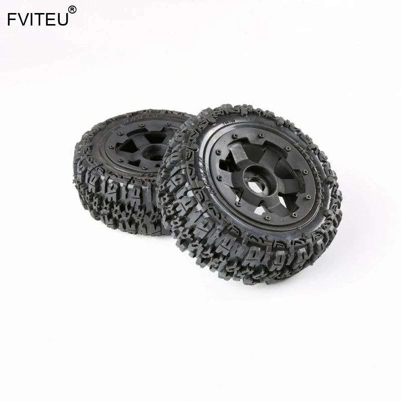 

FVITEU Complete Rubber Front Knobby Wheel Tires kits for 1/5 HPI BAJA 5T Rovan King Motor