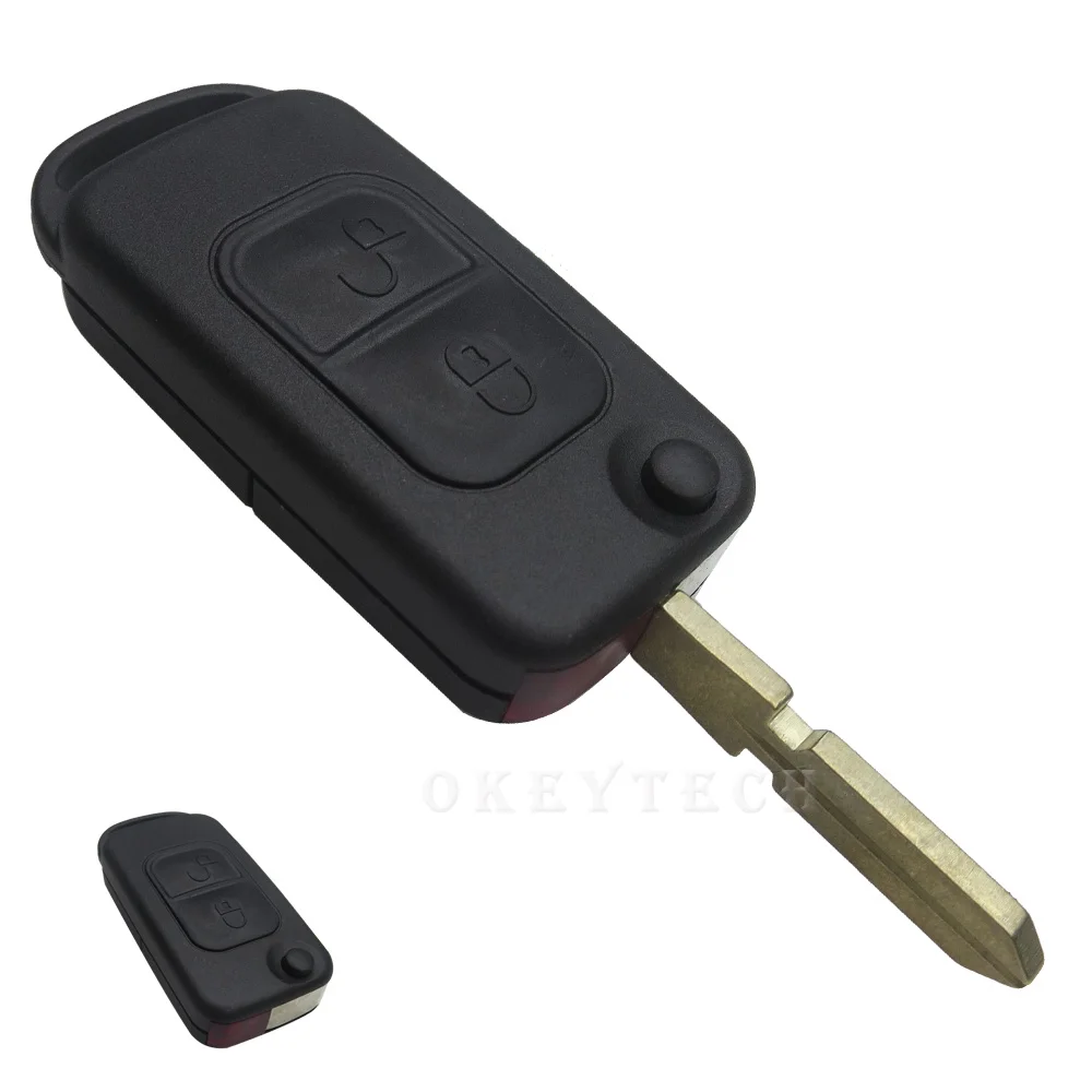OkeyTech для Benz ключ оболочка 2 кнопки флип складной чехол дистанционного ключа