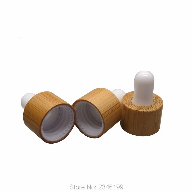 40pcs/lot 18/410 High Class Environmental Bamboo Wooden Dropper Cap Black/White DIY Common Size Essential Oil | Красота и здоровье