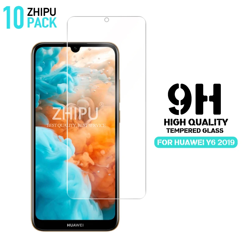 Закаленное стекло для huawei Y6 10 шт. Защитное экрана 9H закаленное 2019 MRD LX1 LX1F Y 6