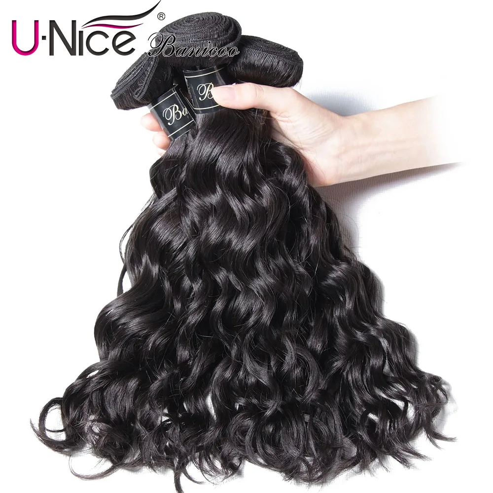 Волосы UNICE Banicoo серии 10A бразильские волосы естественная волна 1/3/4 пряди натуральные кудрявые Пучки Волос Натуральный Цвет невыделанные волосы