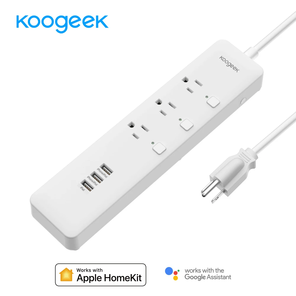 Смарт удлинитель Koogeek с USB разъемом защита от перенапряжения индивидуальным