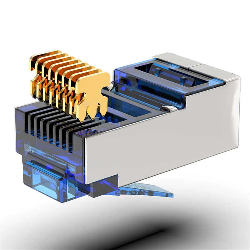 AMPCOM CAT5e экранированный RJ45 модульный разъем 8P8C обжимной Конец Ethernet кабель Ethernet разъем позолоченный 50U
