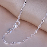 sterling water wave chain necklace for women jewelry accessories necklace 16 22 26 30 inch long necklace pack of 3pcs