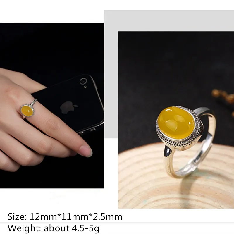 Gemstone NOT FAKE Israel S925 Fine Antique shop Ring Sterling Silver handicraft lord noble Natural Artisan Baltic amber | Украшения и