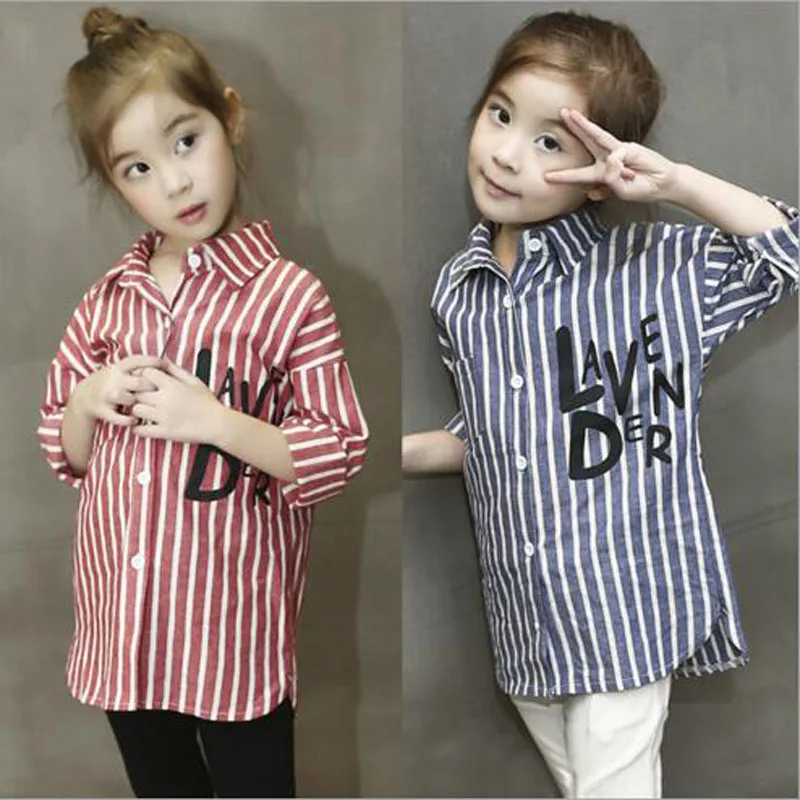 Одежда для маленьких девочек детская полосатая блуза весна 2016 верхняя одежда 7