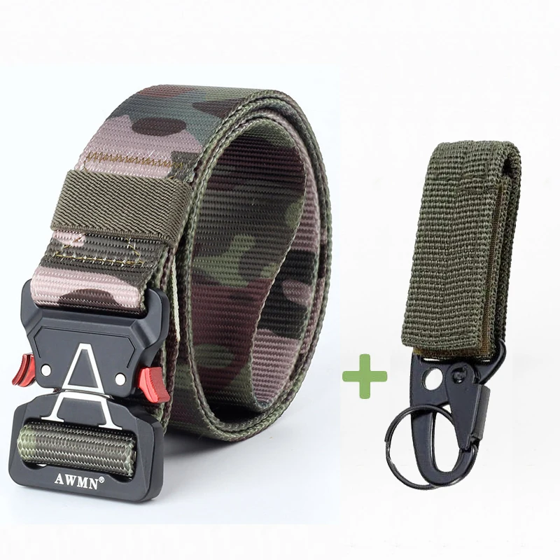 Camouflage2 Match 10 цветов, длинный ремень для военной техники, мужские тактические дизайнерские армейские ремни для брюк, нейлоновый ремень, Холщовый пояс с металлической пряжкой - Цвет: Camouflage2 Match