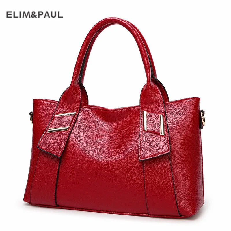 ELIM&ampPAUL Fashion Litchi Grain PU Leather Small Women Bucket Handbag Female Mobile Shoulder Messenger Bag Bolsa Feminina Sac | Багаж и