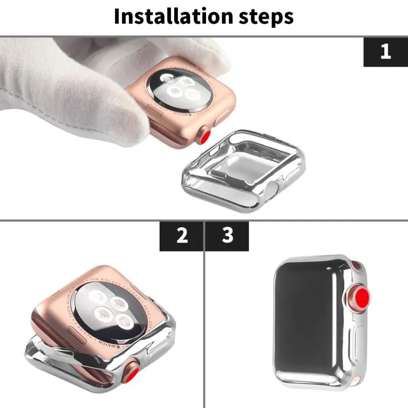 Ультратонкая Гальваническая прозрачная защитная пленка из ТПУ для Apple Watch Series 3 42