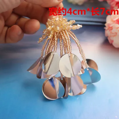 Модные ручной работы из бисера кисточкой патч кулон серьги аксессуары DIY декоративная одежда патч наклейки с отверстиями - Цвет: color 1