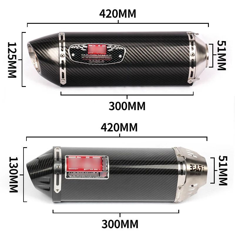 Углеродное волокно гоночный мотоцикл глушитель выхлопной трубы Escape Slip on 38-51 мм