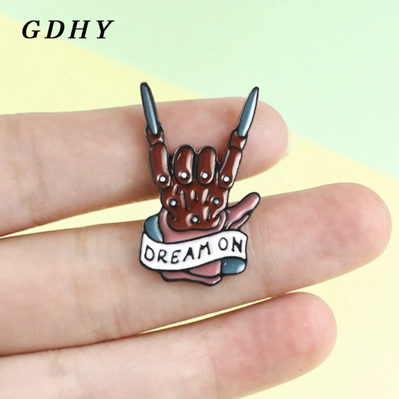 Брошь GDHY Dream on'зомби брошь с эмалью в виде кошмара Фредди Крюгера страшная