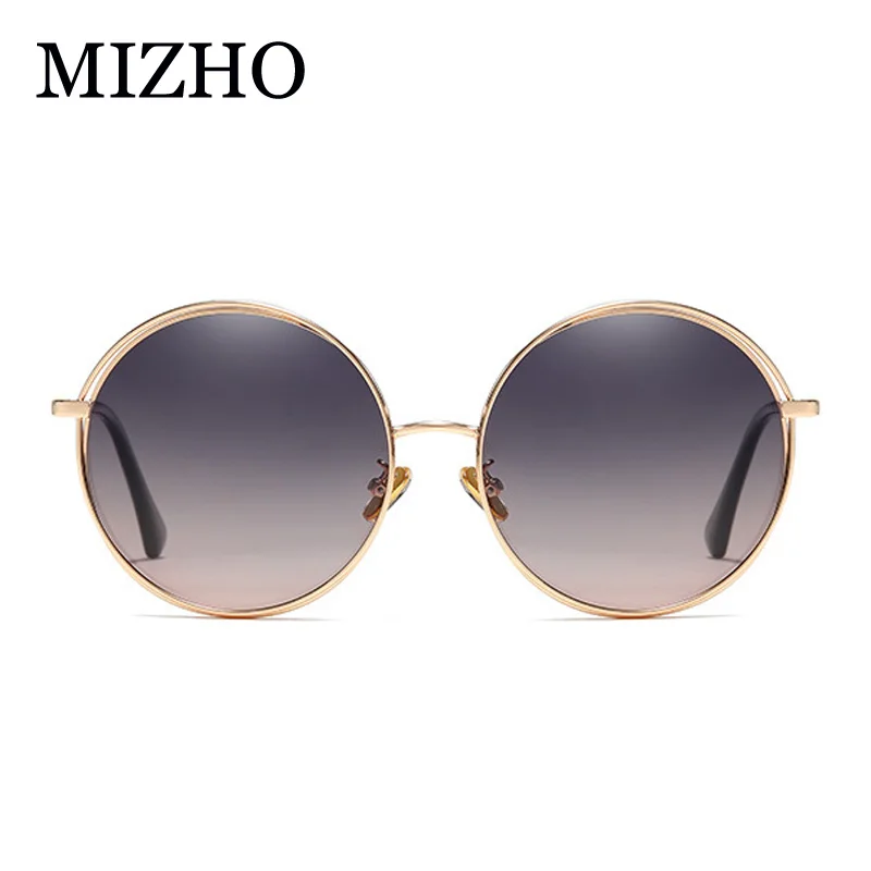 Женские зеркальные очки MIZHO Future поляризационные из медного металла круглый
