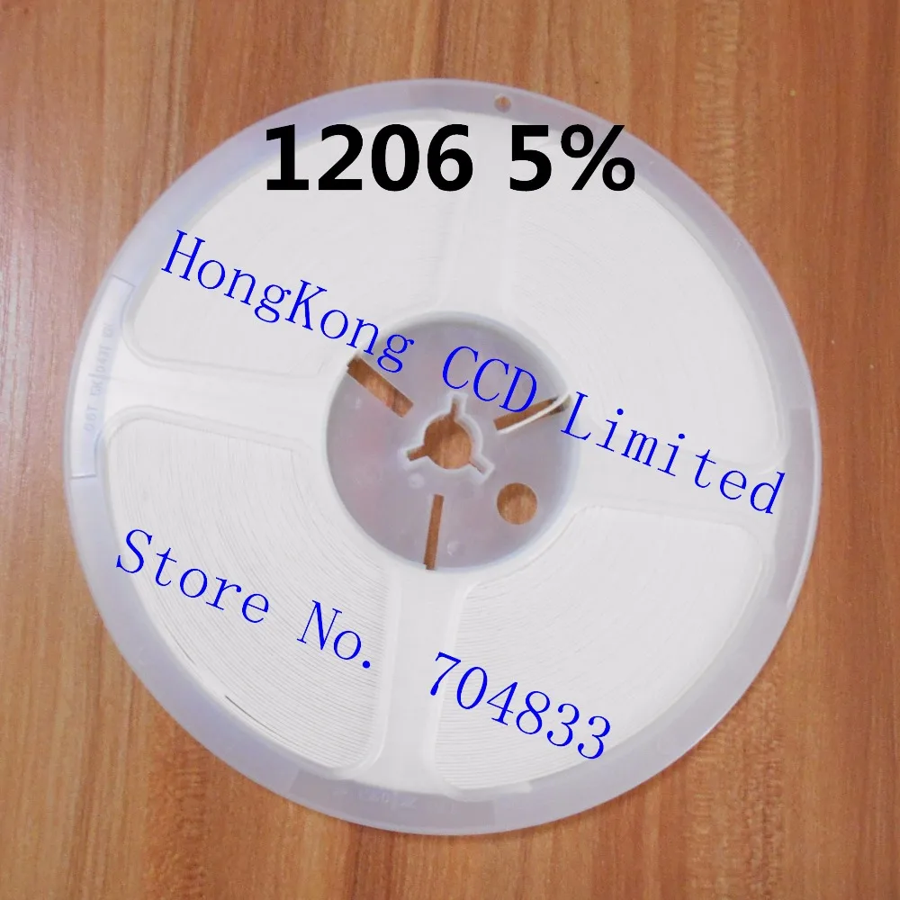 Резистор 5000 шт./лот 1206 5% SMD 0.01R 0.091R 0.1R 0.91R 0R 1R 10M в катушке Чип фиксированный