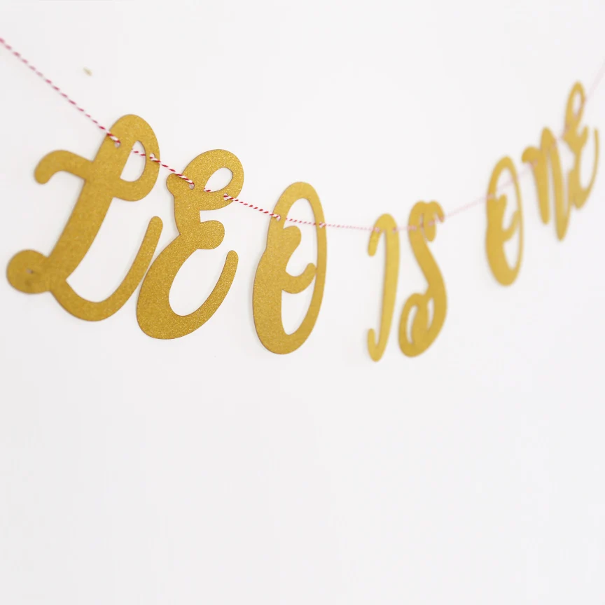 Пользовательские Баннер с блестками на день рождения один год День баннер