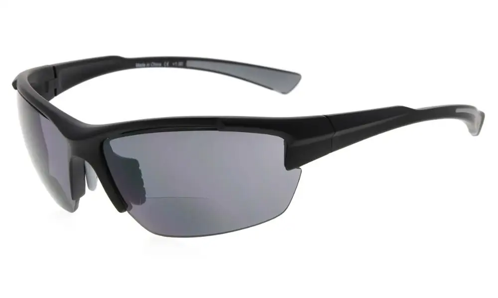 BlackGrey SG901 Eyekepper TR90 спортивные половина оправы двухфокусные солнцезащитные очки Бейсбол работает во время вождения и рыбалки Гольф Софтбол пеший туризм, чтение - Цвет оправы: BlackGrey