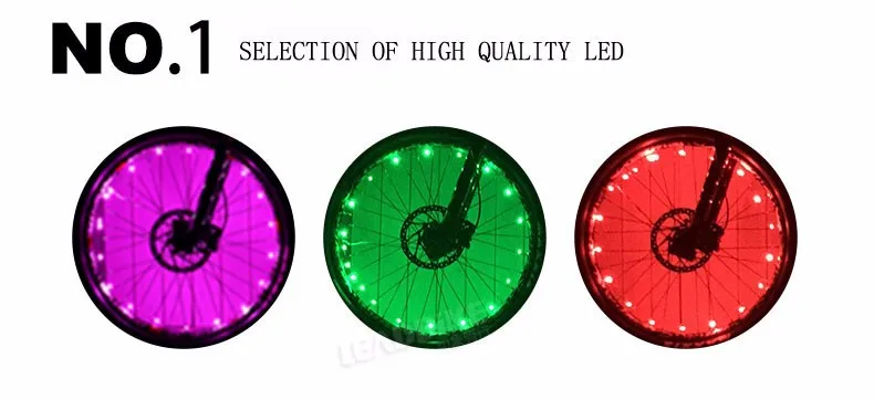 Leadbike Аксессуары для велосипеда водонепроницаемый 20 Led AA батарея красочное защитное колесо светильник велосипед спиц светильник лампа для ночной езды