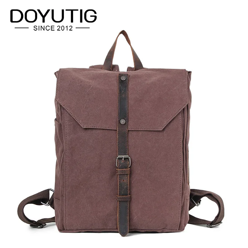European Design Men Casual Canvas Hasp Rucksack Travel Daypack Vintage College Student School Backpack Bags For Teenagers H033 | Багаж и