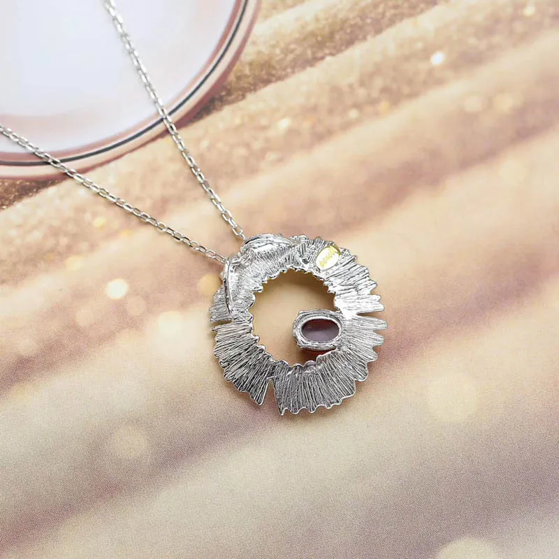 CSJ оригинальный дизайн гранат Подвески 925 пробы серебро цепочки и ожерелья для