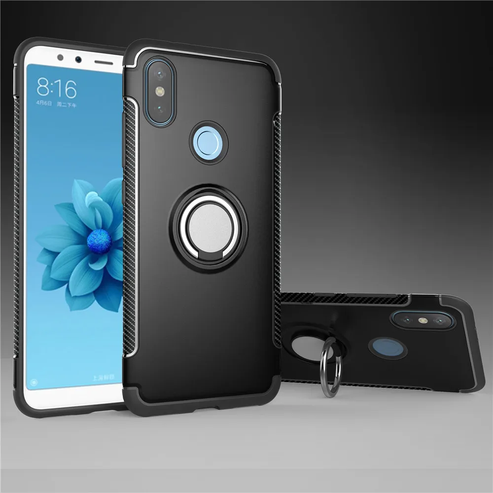 Чехол для Xiaomi Redmi Note 5 Pro цветной металлический магнитный кольцевой держатель