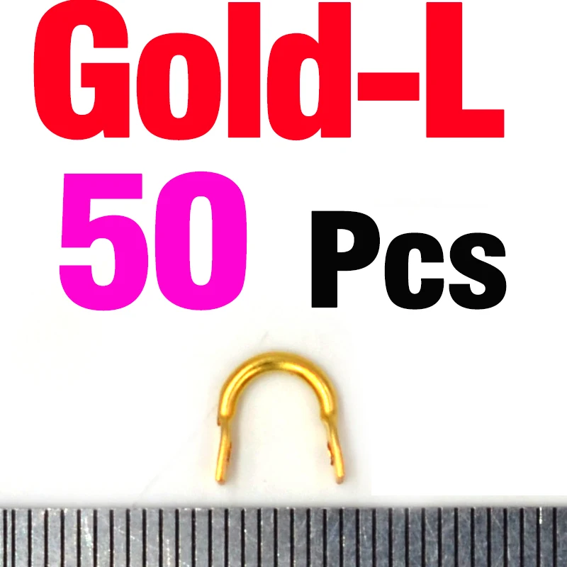 Gold L 50Pcs MNFT 50 шт. Спиннер легкий Спиннер кливисы сложенный Размер L/M/S золотой серебряный DIY рыболовные аксессуары для приманки - Цвет: Gold L 50Pcs