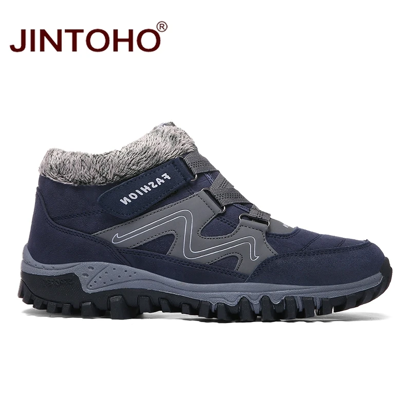 JINTOHO теплая зимняя обувь высокого качества модные зимние ботинки брендовые