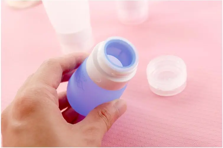 

100pc 38ml 60ml 80ml Empty Silicone Travel Packing Press Bottle For Lotion Shampoo Bath Container Portable Bottle