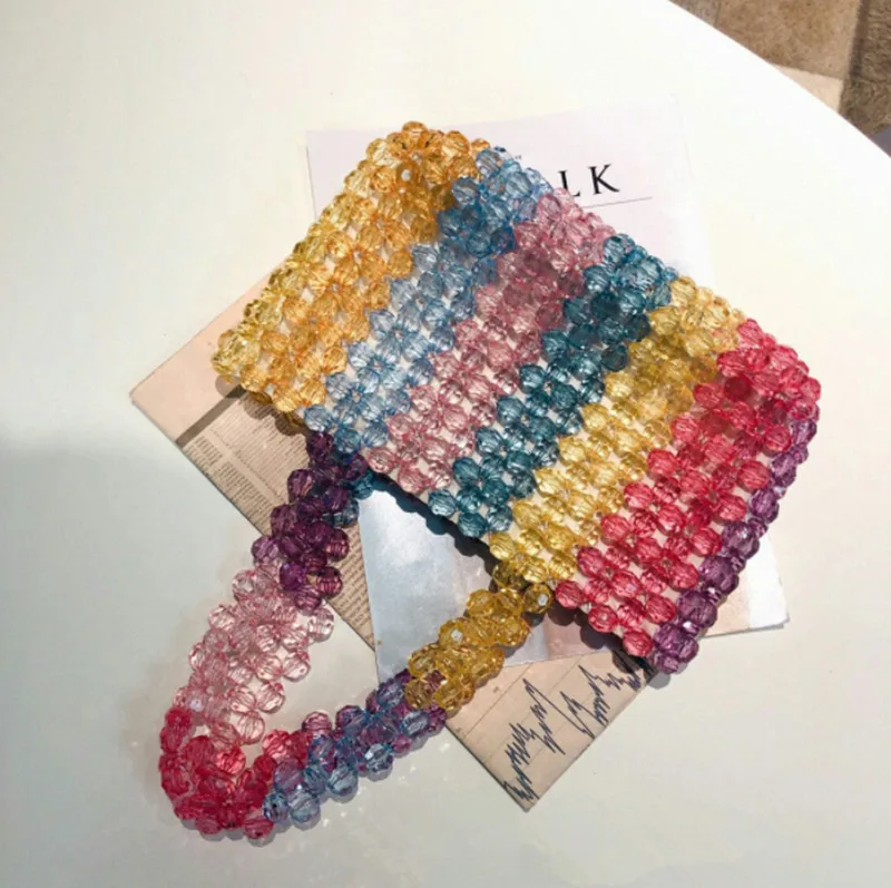 Летний Новый Радужный акрил Сумка дизайнерская жемчужная желе сумка клатч