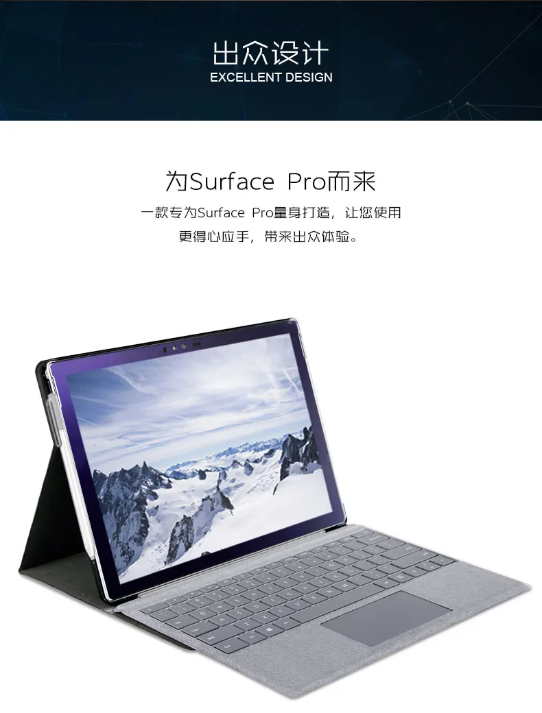 Megoo Surface Pro 5 Чехол-книжка с подставкой Чехол совместимый с типом крышка клавиатура для microsoft Surface Pro 4/5