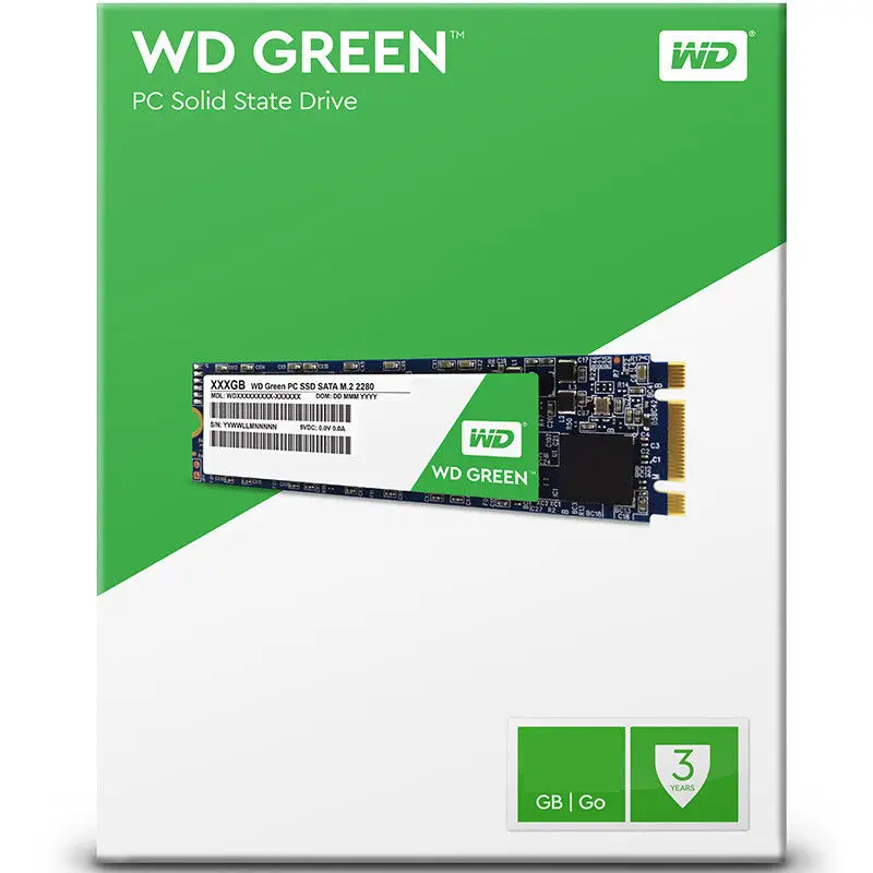 Жесткий диск WESTERN DIGITAL WD GREEN SSD 120 ГБ 240 480 1 ТБ внутренний SATA3.0 M.2 2280 твердотельный