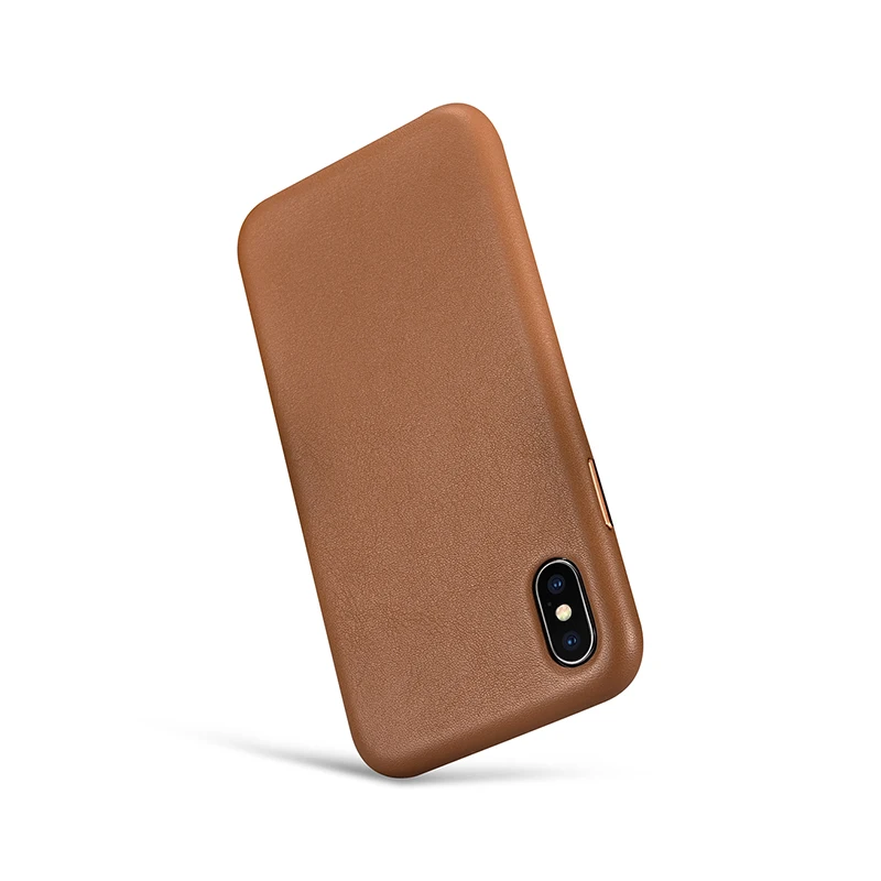 Топ из натуральной кожи чехол для iPhone X XS MAX XR icarer из натуральной воловьей кожи держатель для сотового телефона ультра тонкий