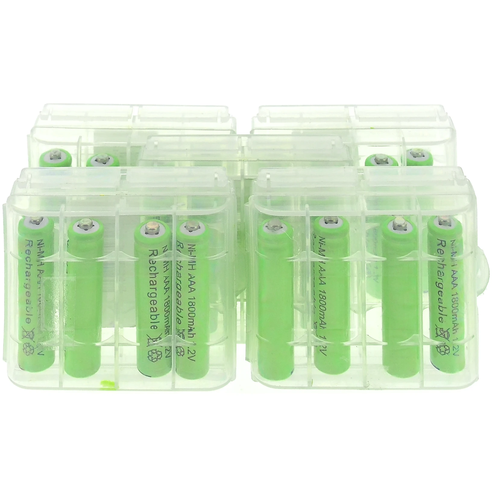 4/12/20 шт 3A AAA 1800mah NiMH 1 2 v зеленая аккумуляторная батарея с пластиковым чехол для