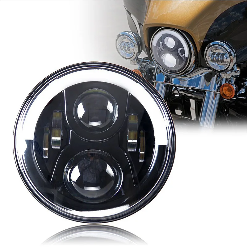 FADUIES 7 &quot60 Вт круглый мотоцикл светодиодный проектор фара для мотоцикла Harley Jeep