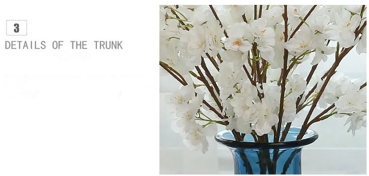 High-end romantic artificial cherry blossoms fake silk flower home wedding DIY decorative flower wall flower arrangement