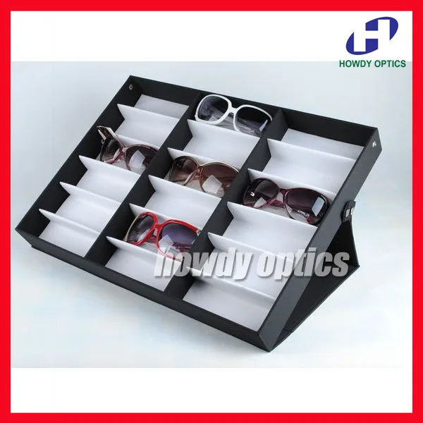 

18B 18 SLOT Eyewear sunglasses display case box suitcase available for putting 18pcs of glasses