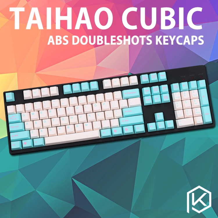 Taihaocubic abs doubleshot колпачки для diy игровой механической клавиатуры цвета белый бежевый розовый голубой серый высокое качество