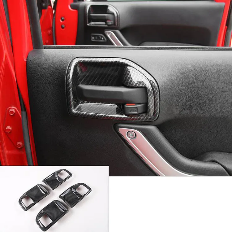 ABS 4 дверная ручка крышка чаши наклейка шт./компл. для Jeep Wrangler JK 2011 2012 2013 2014 2015 2016 2017