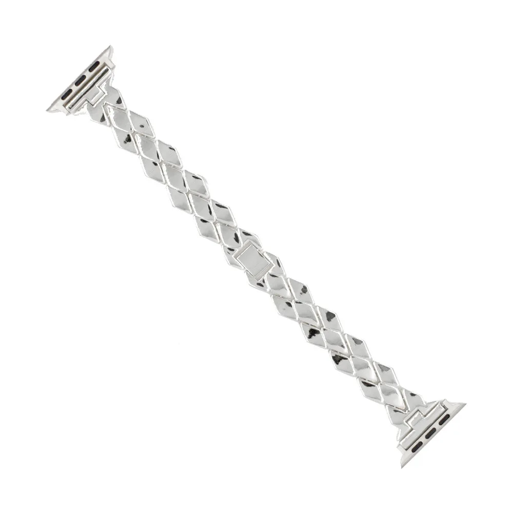 WoseaFit рифленая нержавеющая сталь Ремешок с узором для Apple Watch 38 мм 40 мм 42 мм 44 мм ремешок для серии 2 3 4 ремешок стальной браслет